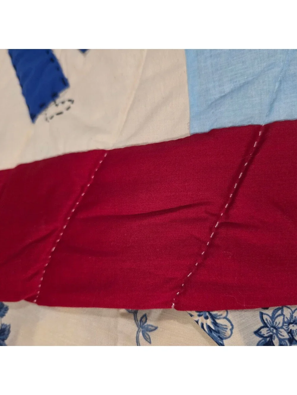 Vintage Handmade Quilt Sunbonnet Sam Farmer Quilt 68*80 q16